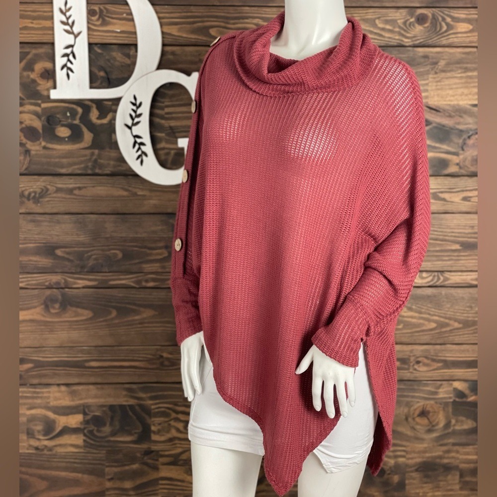 Twenty Second | Asymmetrical Cowl‎ Neck Dolman Batwing Knitted Sweater Top